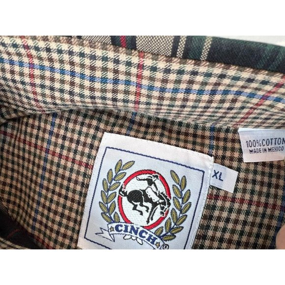 Cinch Western Shirt Cowboy Long Sleeve LARGE Button Front Plaid - Picture 5 of 10